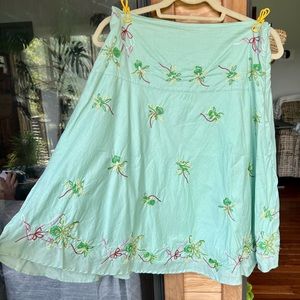 Embroidered A-line Skirt